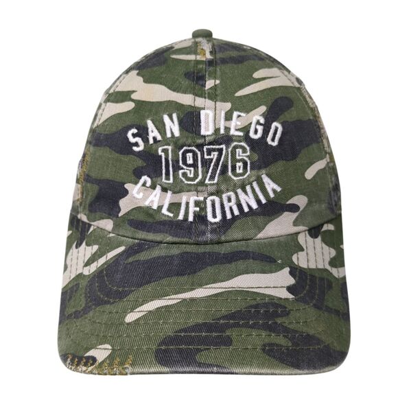 San Diego California Snapback Hat Camo One Size Adjustable Red 1966 - Picture 1 of 8